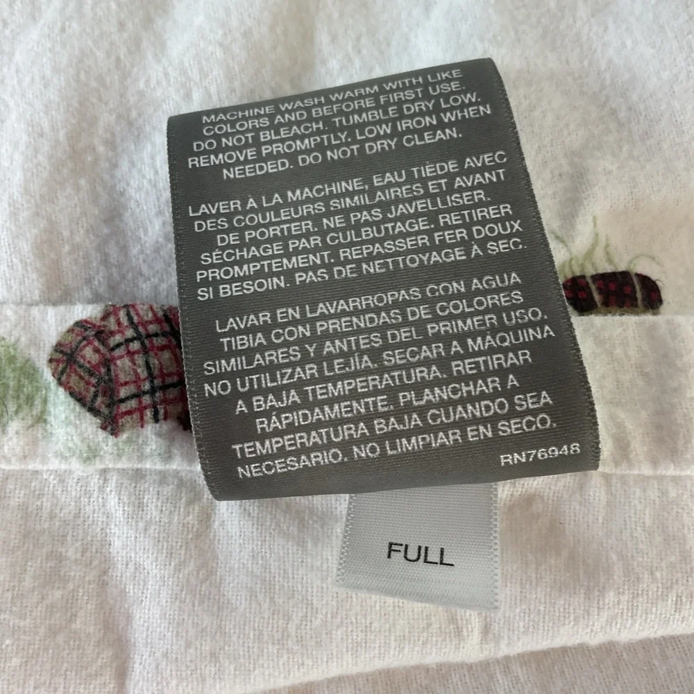 FulL Patterned Flannel Sheet Set Retriever Black Lab‎ Holiday cozy - Eddie Bauer